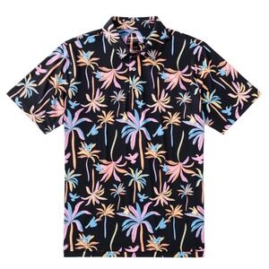 Chubbies Mens The Black Light Night Performance Golf Polo 2.0 Hawaiian Medium